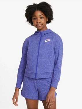 Nike Girls' Heathered Violet Zip Hoodie
